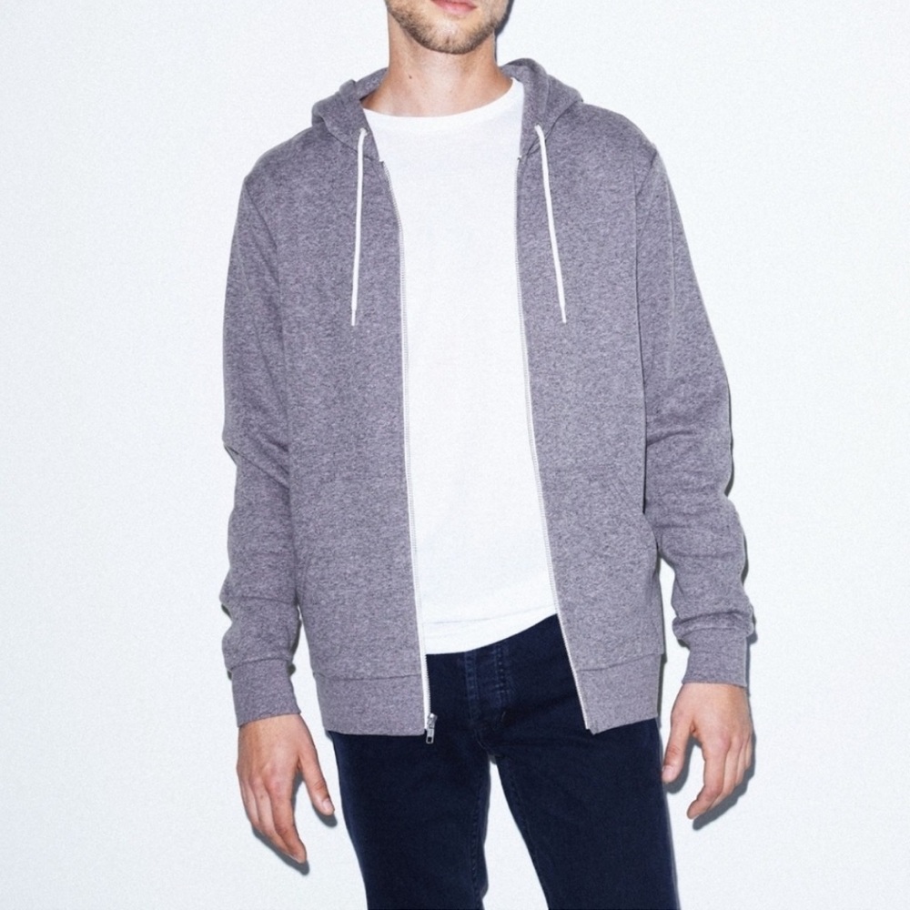 Mens Zip Hoodie heather grey XS